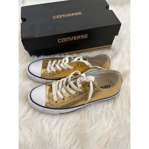Gold Snake Skin Chuck Converse Sneakers - Picture 3 of 5